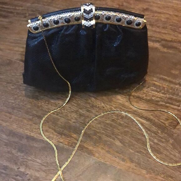 Vintage handbag-gold tone chain strap - Picture 1 of 11
